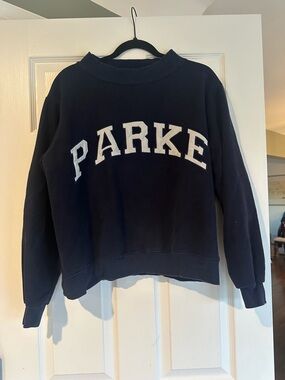 Parke Navy Crewneck Sweatshirt with White Appliqué